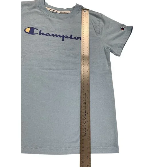 Champion Short Sleeve Blue Logo T-Shirt Womens Medium - Picture 7 of 11